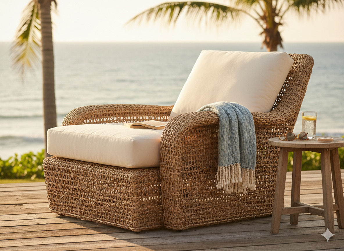 Wicker lounge chair